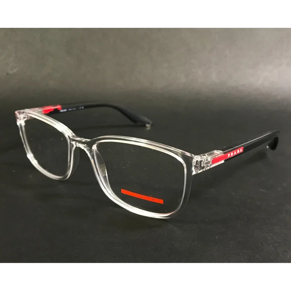Prada Eyeglasses Frames VPS07R 2AZ-1O1 Clear Red Rectangle Full Rim 55-18-145